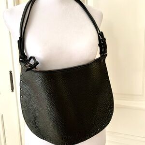 Miu Miu  Black pebble leather saddle like bag. Rare